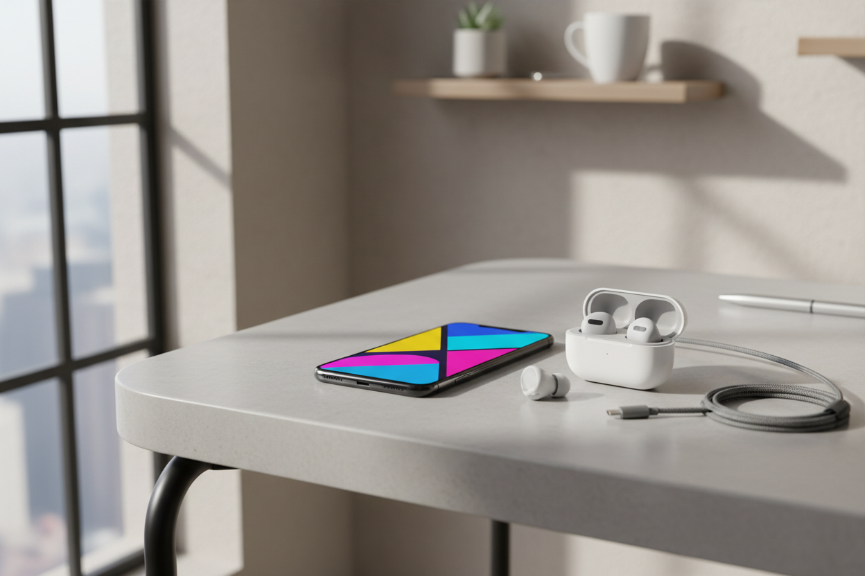 one image for technology lifestyle like phones earphones 